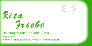 rita friebe business card